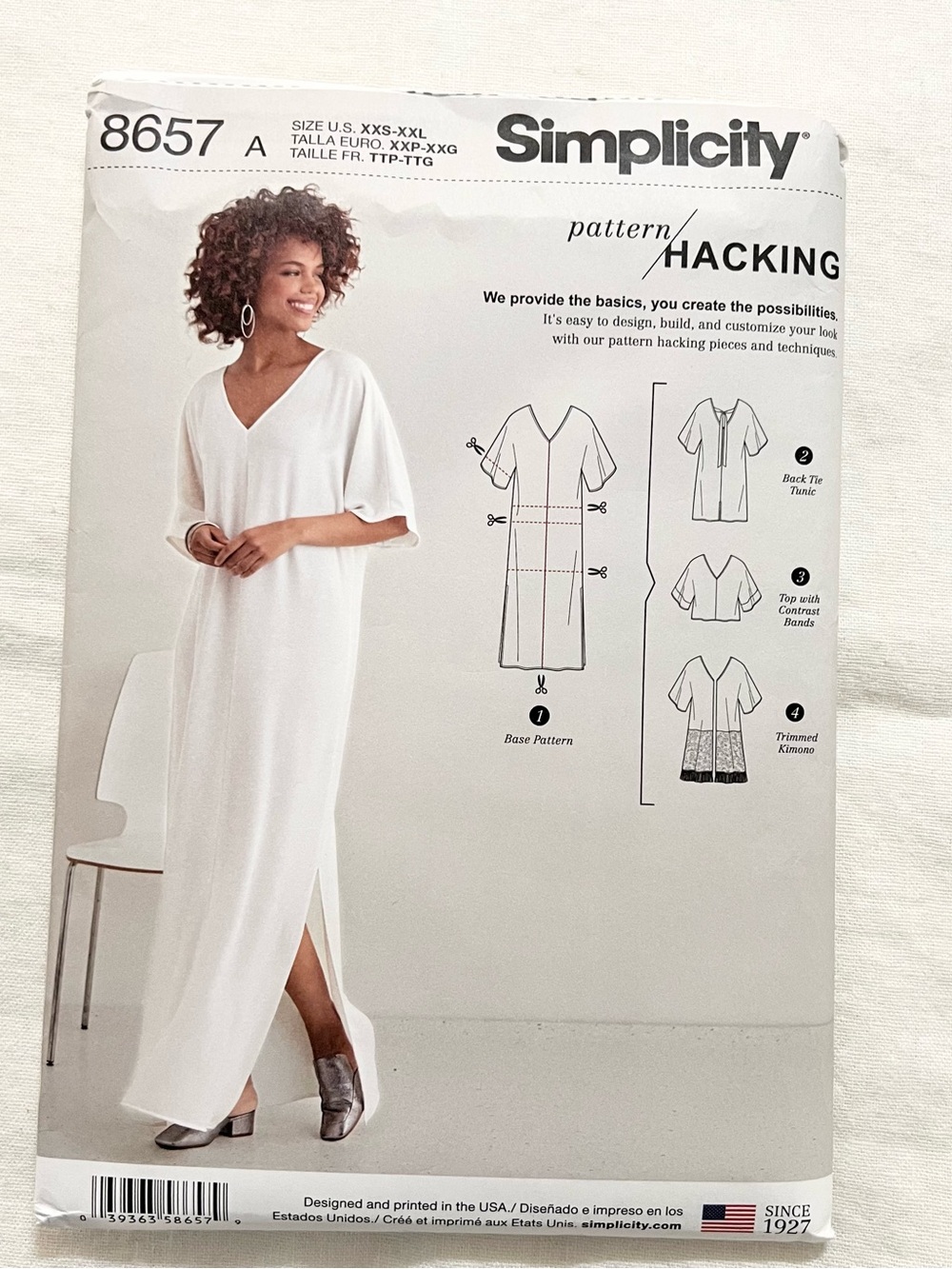 Simplicity 8657 Misses Caftan Tunic Kimono Sewing Pattern XXS-XXL